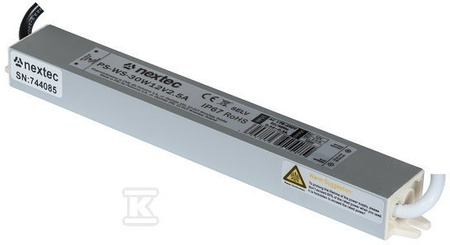 IP67 12V 2,5A 30W ZASILACZ LED  SLIM