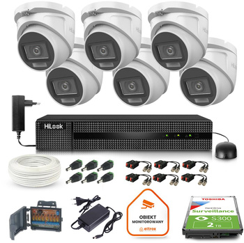 Zestaw monitoringu Hilook 6 kamer 5MPx TVICAM-T5M-20DL z dyskiem 2TB