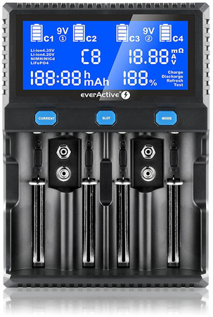 Ładowarka do akumulatorków cylindrycznych Li-ion oraz Ni-MH everactive UC-4200