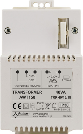 Transformator Pulsar AWT150 40VA/16V/18V TRP