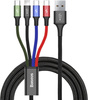 KABEL 4w1 USB-A / Lighting iPhone 2x USB-C micro-USB Baseus Cafule CA1T4-B01 1.2m 3.5A W OPLOCIE