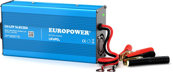 ŁADOWARKA PROSTOWNIK DO AKUMULATORÓW LiFePO4 EUROPOWER CH-LFP/12/20 14,6V 20A KONEKTOR KROKODYLEK