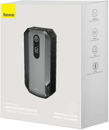 Powerbank Booster Baseus Max Car Jump Starter CGNL020001 20000mAh 12V 2000A + Kable Krokodylki
