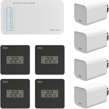 TECH STEROWNIKI Zestaw bezprzewodowej kontroli strefowej ogrzewania grzejnikowego