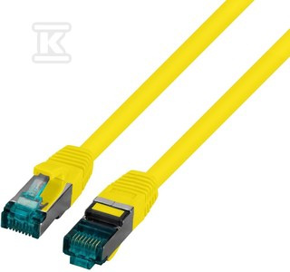 PATCHCORD RJ45 S/FTP 6A LSZH ŻÓŁ 0,25