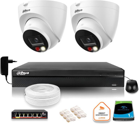 Zestaw monitoringu IP Dahua 2 Kamery IP 8mpx 4K dysk twardy