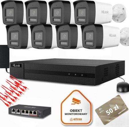 Zestaw do monitoringu Hilook 8 kamery IP IPCAM-B8-30DL/A