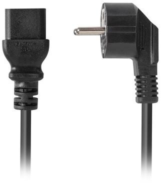 KABEL ZASILAJĄCY (SERWEROWY) CEE 7/7 IEC 320 C19 16A 1.8M WTYCZKA KĄTOWA VDE Lanberg