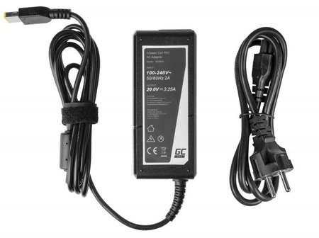 Zasilacz Ładowarka Do Laptopa Lenovo Green Cell PRO AD38AP 20V 3,25A 65W Slim Tip