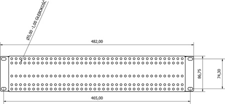 Adapter montażowy ATTE ADD-RACK2U1 z otworowaniem prosty