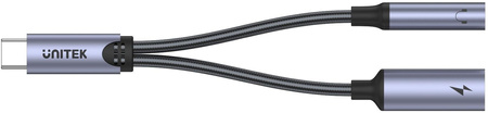 Unitek Adapter USB-C na minijack 3,5mm i USB-C 60W