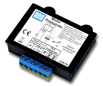 Aco CDN-PK uniwersalny moduł przekaźnika, podłączenie zwory.
