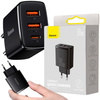 ŁADOWARKA SIECIOWA Baseus Compact Quick Charger CCXJ-E01 30W 2x USB-A 1x USB-C PD 3.0 QC 3.0 CZARNA