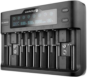 Ładowarka do akumulatorków cylindrycznych Li-ion oraz Ni-MH everactive UC-800