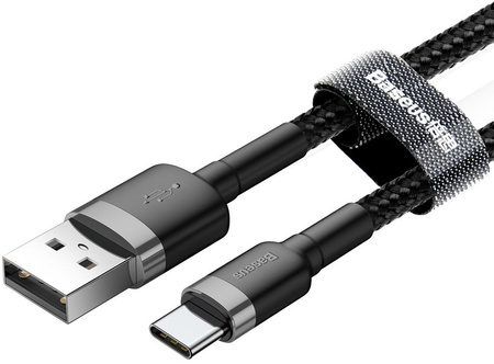 Kabel USB-A / USB-C Baseus Cafule CATKLF-AG1 50cm 3A QC 3.0 Czarno-szary