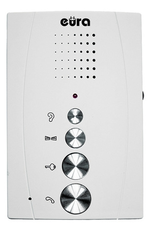 Domofon ''EURA'' ADP-51A3 ''DIFESA'' - 1-rodzinny, 2 unifony, interkom, biały