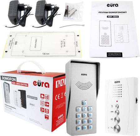Domofon Eura ADP-38A3 Entra bialy
