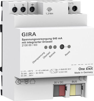 Gira zasilacz 640 mA z dławikiem KNX ONE 213000