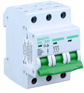 Wyłącznik nadmiarowoprądowy,6kA,B,3-pola,50A GACIA SB6L B 3P 50A