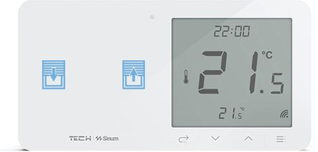 Przewodowy regulator pokojowy z włącznikiem rolet biały WZR-02ML Tech Sterowniki