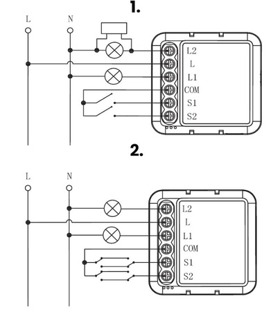 Moduł OXT mini przekaźnik 2 obw. bez N ZigBee Tuya