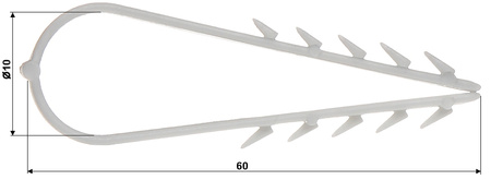 MUROWY TRZYMAK KABLA OKRĄGŁEGO FI 6 DO 10mm 50szt.