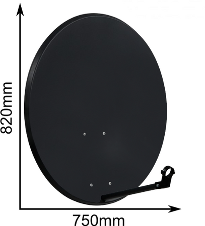 CZASZA ANTENA 80 CM CIEMNA (ASC-800M-C); 8881