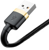 KABEL USB-A / Lightning iPhone Baseus Cafule CALKLF-BV1 100cm Apple 2.4A CZARNO-ZŁOTY W OPLOCIE