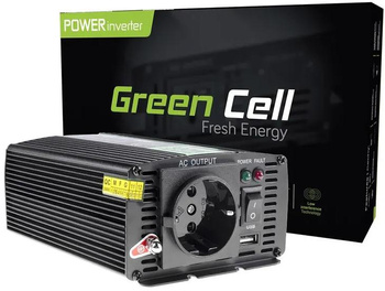 Przetwornica Napięcia Inwerter Green Cell 12V / 230V 300W/600W Modyfikowa Sinusoida INV01DE