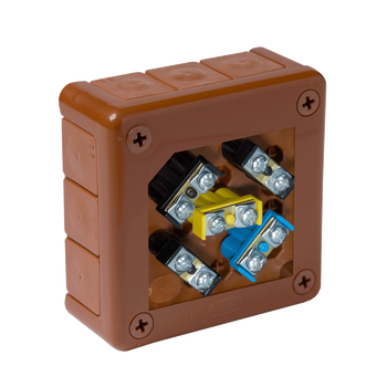 Puszka natynkowa z zaciskami 12 wlotów VIPLAST VP-41 BRĄZOWA IP55 98x98x42mm 041-52