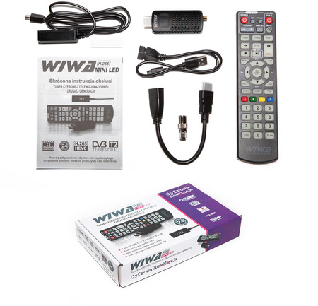 Tuner DVB-T/T2 Wiwa H.265 Mini LED