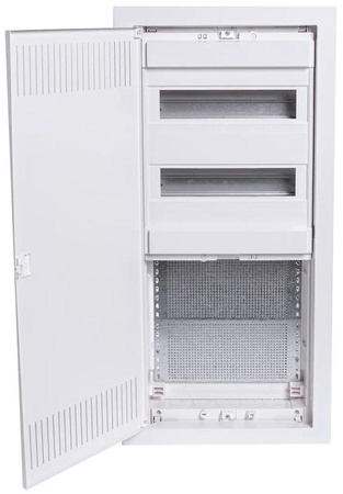 PODTYNKOWA PLASTIKOWA OBUDOWA INSTALACYJNO-MULIMEDIALNA 2 RZĘDY, 24 MODUŁY + 3-RZĘDOWA PŁYTA MONTAŻO