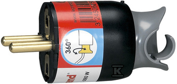 WTYCZKA 2P+Z 16A CZARNA OBROTOWA