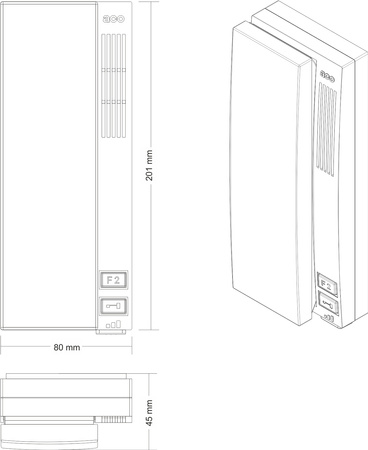 ACO INS-UP720BX Unifon cyfrowy z magnetycznym odkładaniem słuchawki