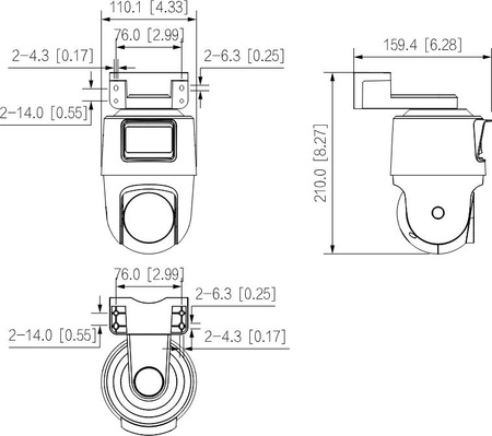 Kamera IP Dahua  IPC-PTS2249B-E2-S-PV-LED-0360B-PRO