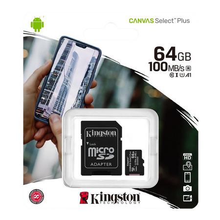 Karta pamięci microSD  Kingston Canvas Select Plus microSDHC C10 UHS-I 64GB