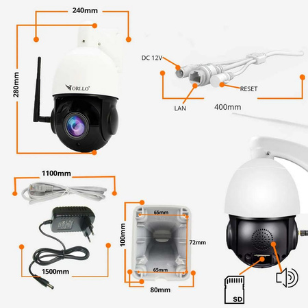 Kamera IP Orllo Z10 Zewnętrzna Obrotowa WiFi 4Mpx ZOOM x18 POE