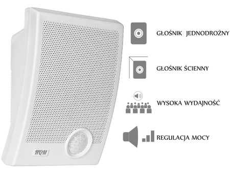 GŁOŚNIK ŚCIENNY HQM-N10165 10W 100V BIAŁY