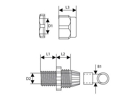 Dławnica kablowa z gwintem PG-7 jasnoszary (1szt.)