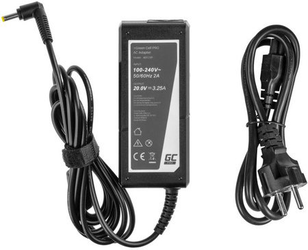 Zasilacz Ładowarka Do Laptopa Lenovo Green Cell PRO AD123P 20V 3,25A 65W 4,0mm/1,7mm
