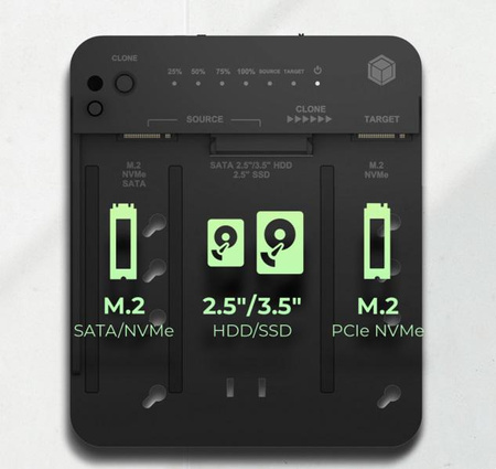 Stacja klonująca i dokująca IcyBox  IB-2913MCL-C31 dla M.2 NVMe SSD i HDD