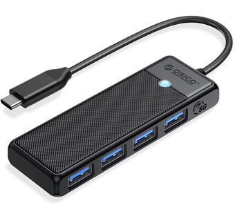 Hub USB-C Orico 4-porty USB-A 3.0 5Gbps czarny