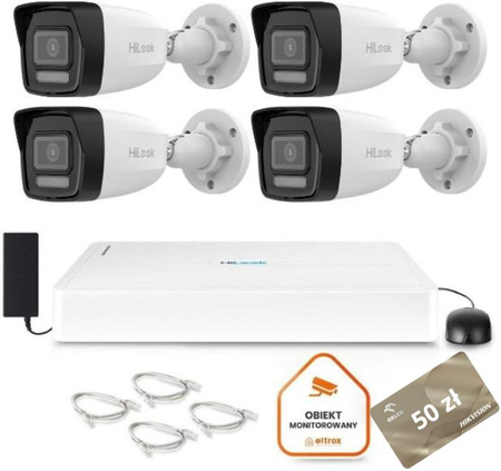 Zestaw monitoringu Hilook 4 kamery IP IPCAM-B8-30DL z dyskiem 1TB