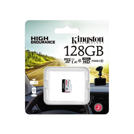 Karta pamięci microSD Kingston High-Endurance UHS-I 128GB 24/7 (rejestratory i monitoring)