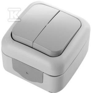 ŁĄCZ.ŚWIECZNIK.2-GRUP.IP54 SZARY PALM