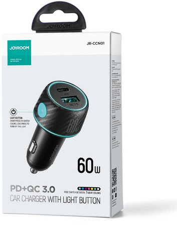 Ładowarka samochodowa Joyroom JR-CCN01 60W 3.0A PD 3.0 QC 3.0 1x USB-A 1x USB-C