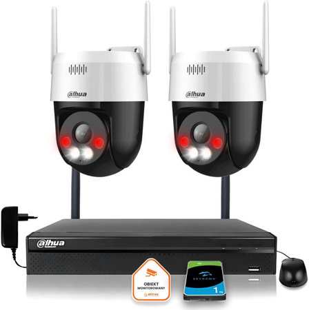 Zestaw monitoringu IP Dahua Bezprzewodowa 2 kamery 5MPx P5AE-PV i rejestrator z dyskiem