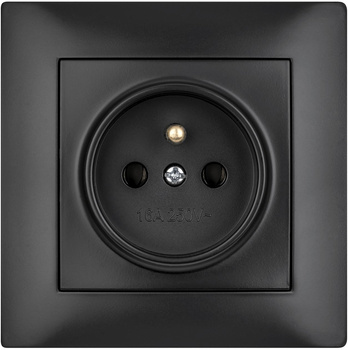 Gniazdo pojedyncze z uziemieniem VCX WESA LC 13 Czarny