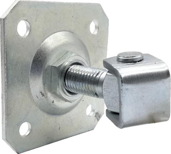 Zawias PSG 61.019.01 z szyldem 100x100x4mm - gwint M20 (regulowany, ucho ocynkowane)