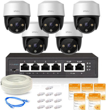 Zestaw 4 kamer IP Imou Cruiser 4MP POE z chmurą Imou Protect Basic